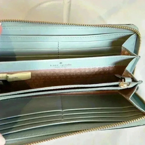 Kate Spade Zip-around Continental Wallet Color Morning Sky - Picture 4 of 9
